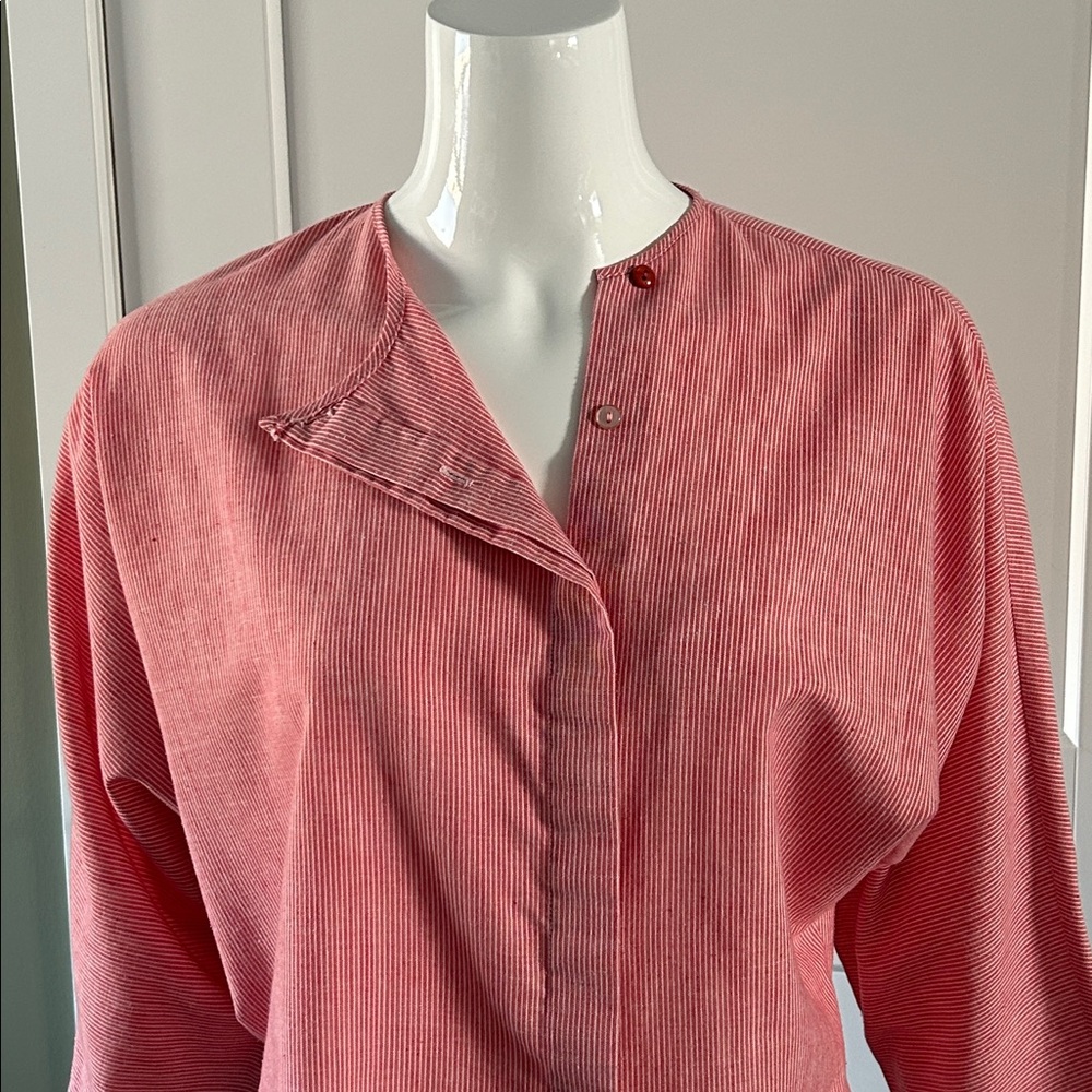 Vintage Hi Georgie! Asymmetrical Button Down S/M - Picture 3 of 14